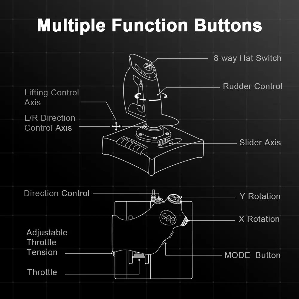 PXN-2119 Pro Flight Stick Joystick Controller For PC Joystick Gamepad Flight Controller Stick Joystick Gaming Flight Controller