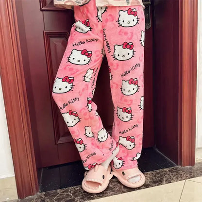 Y2K Hello Kitty Pajamas Pants Sanrio Anime Women&