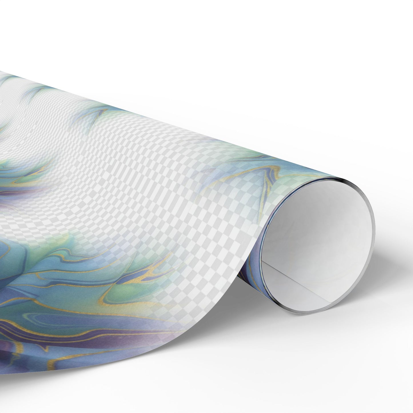 Wrapping Paper Roll — Iridescent Marble Swirl Pattern