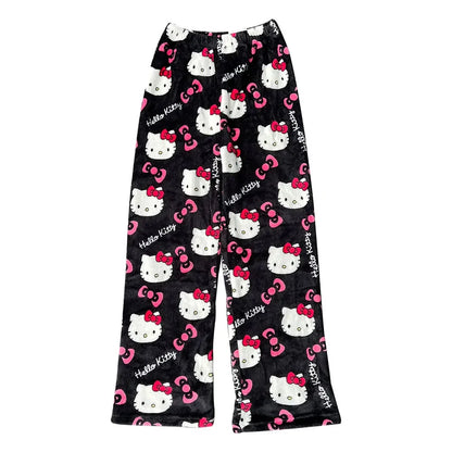 Y2K Hello Kitty Pajamas Pants Sanrio Anime Women&