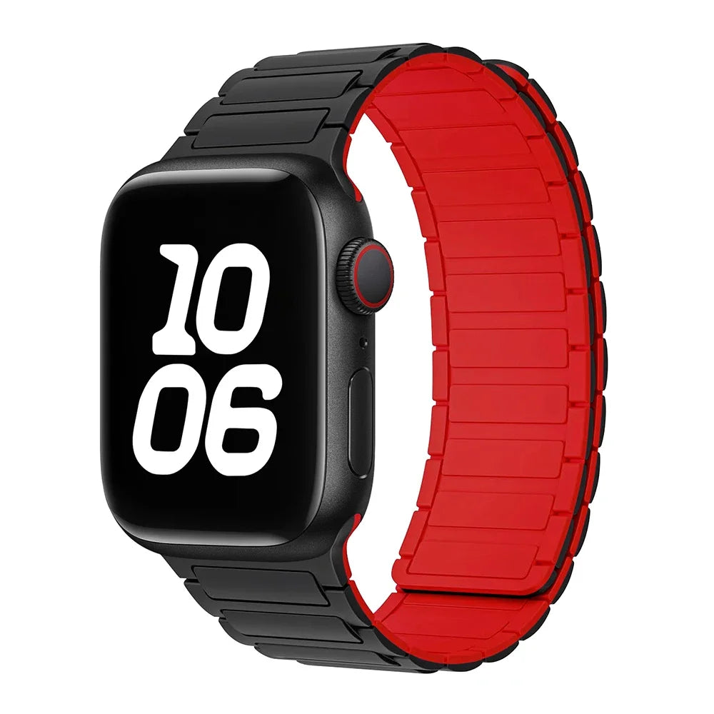 Silicone Strap for Apple Watch 46mm 42mm 49mm 44mm 40mm 45mm 41mm Magnetic Band for IWatch Ultra 2 Series 10 9 8 7 6 SE 5 4 3