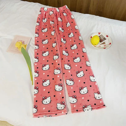 Y2K Hello Kitty Pajamas Pants Sanrio Anime Women&