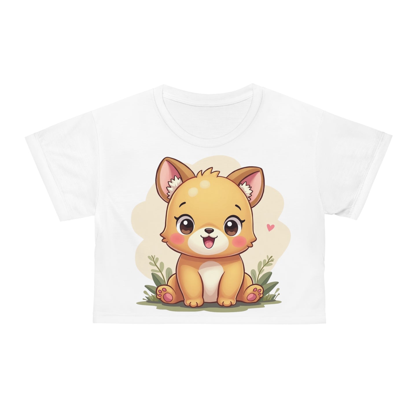 Cute Puppy Crop Tee - Kawaii Dog Graphic Shirt