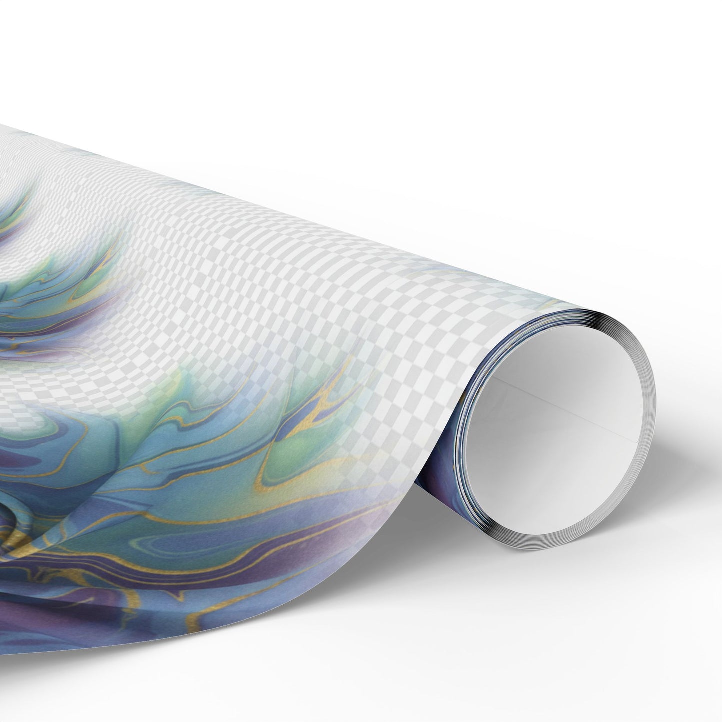 Wrapping Paper Roll — Iridescent Marble Swirl Pattern
