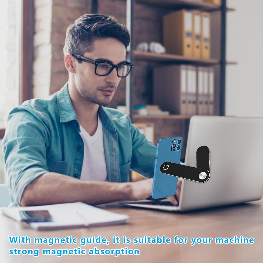 Laptop Phone Holder, Adjustable Laptop Side Mount Clip, Magnetic Laptop Monitor