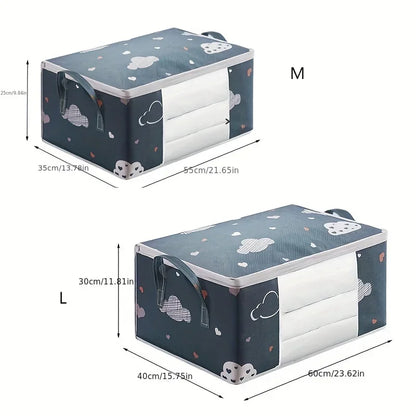 Large Capacity Clothes Storage Bag Organizer With Reinforced Handle Suitable For Blankets Bedding Foldable With Sturdy Zipper