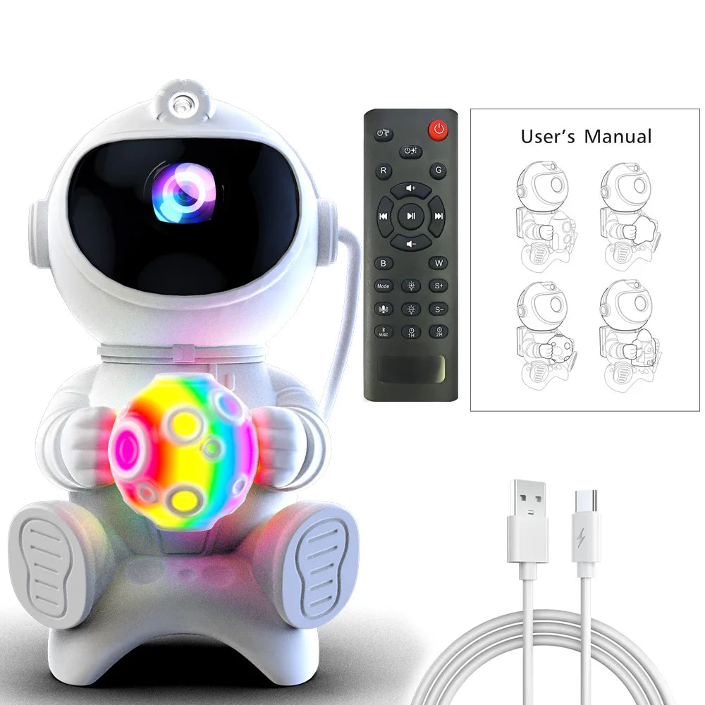 Astronaut LED Star Galaxies Projector Night Light Starry Sky Porjectors Lamp Bluetooth Speaker For Bedroom Room Decor Kids Gift