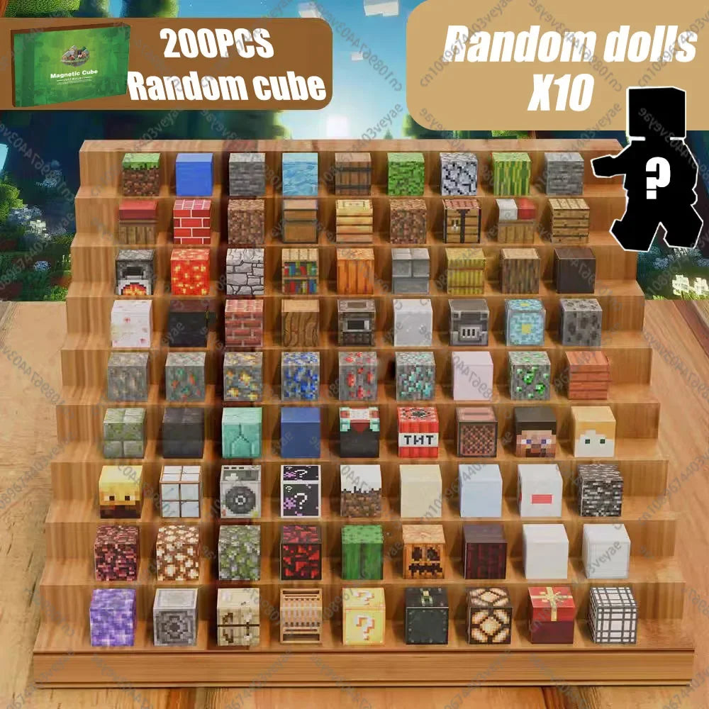 Magnetic Building Blocks Mine World Magnet Cube Set for Boy Girl Kid Age 3+ DIY Model Children Stem Montessori Sensory Toys Gift