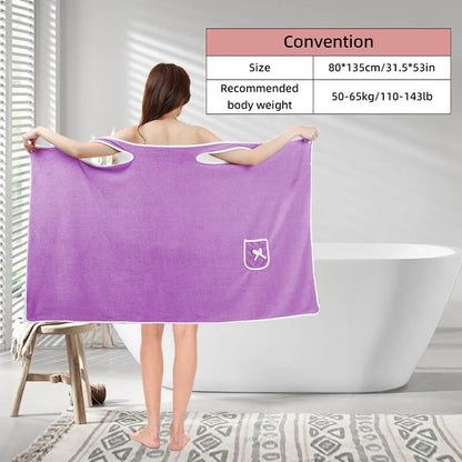 Womens Bath Towels Girls Wearable 135*80Cm Fast Drying Bathing Beach Spa Bathrobes Wash Clothing, Shower Bath And Gym Towel