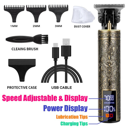Vintage Hair Clipper USB Charging Hair Cutting Machine Electric Hair Trimmer Portable Shaver Professional Barber Boyfriend Gift