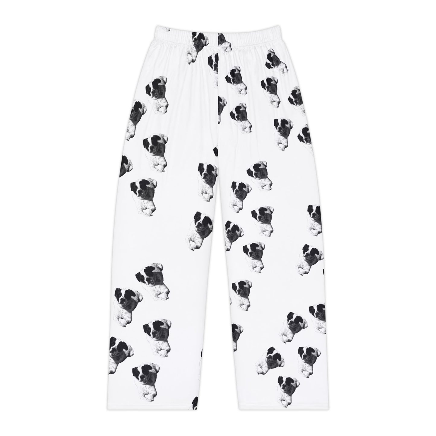 Puppy Print Pajama Pants — Women's Cozy Black & White Sleepwear