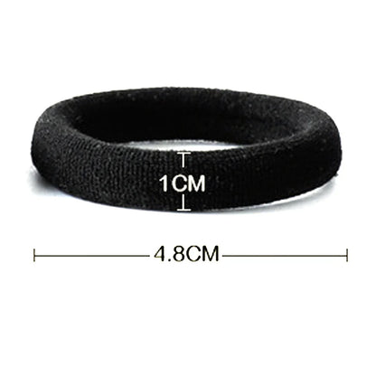 50pcs Black Hair Ties for Women Girls Seamless Thick Black Hair Band Elastic Hair Ties No Damage Ponytail Holder Hair Accessorie