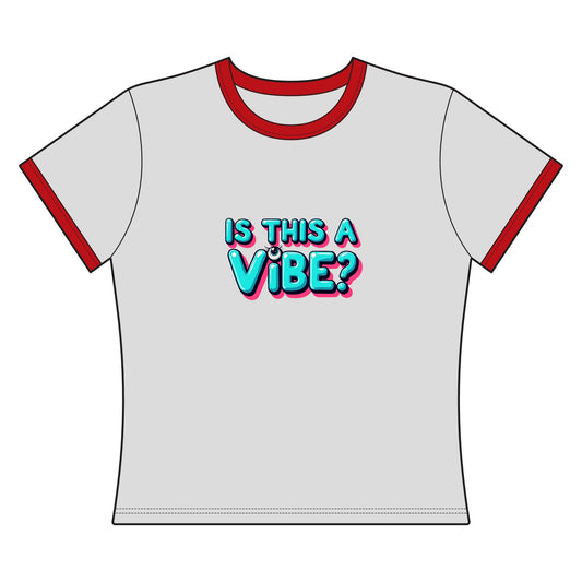 Is This A Vibe? Women's Ringer Tee — Cropped Retro Neon Graphic