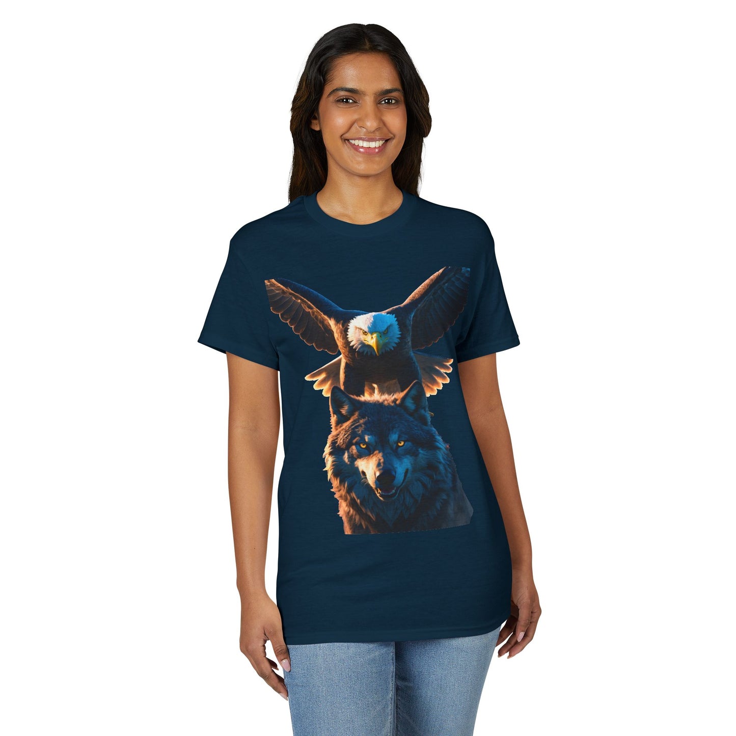 Eagle & Wolf Graphic T‑Shirt — Majestic Wildlife Nature Tee