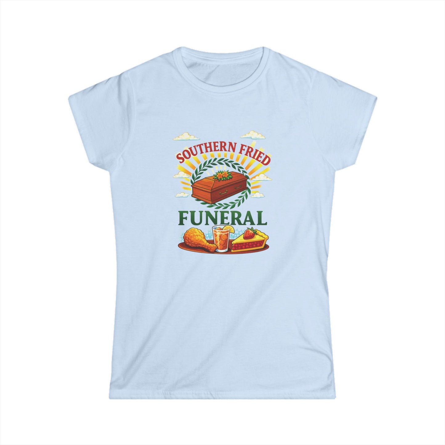 Southern Fried Funeral T-Shirt — Retro Comfort Food Humor Tee
