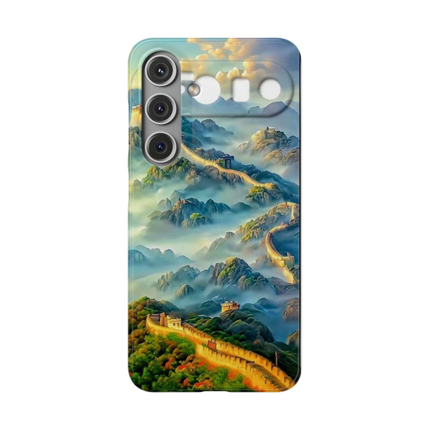 Great Wall Landscape Phone Case — Scenic Mountainous Sunrise Snap Case
