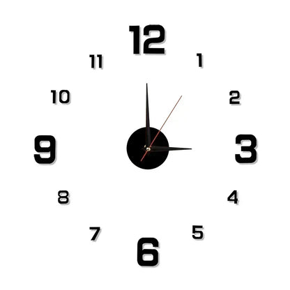 3D Acrylic Mirror Wall Clock Sticker – 40CM DIY Quartz Home Decor