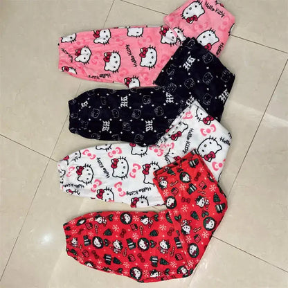Y2K Hello Kitty Pajamas Pants Sanrio Anime Women&