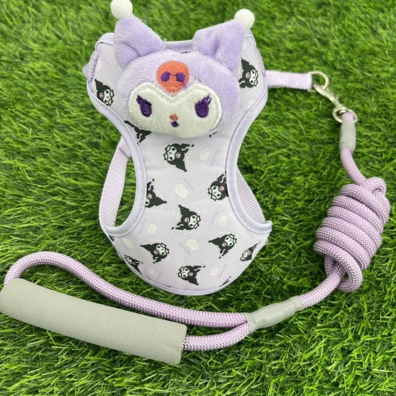 Kawaii Sanrio Dog Leash &amp; Harness – Hello Kitty, My Melody, Pochacco
