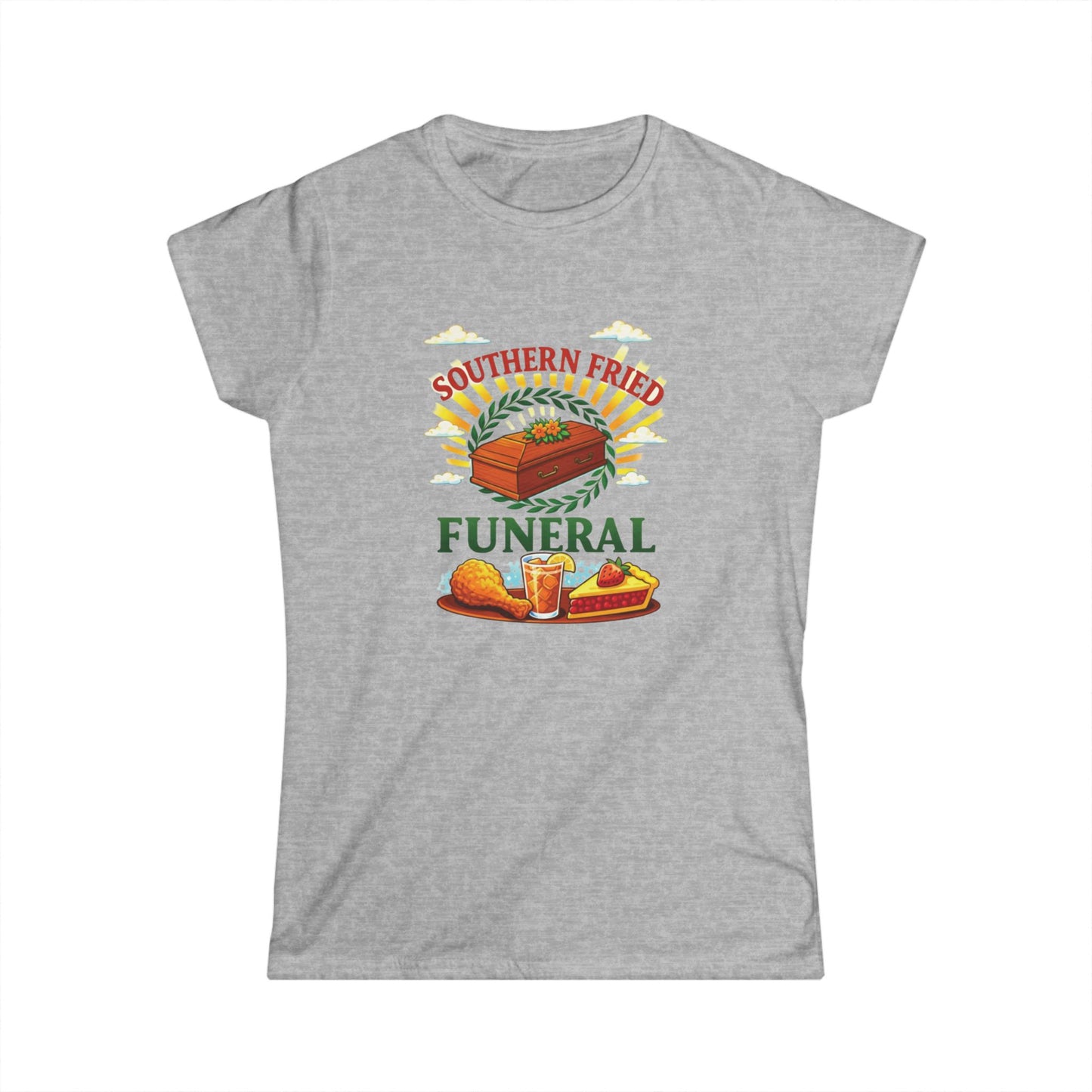 Southern Fried Funeral T-Shirt — Retro Comfort Food Humor Tee
