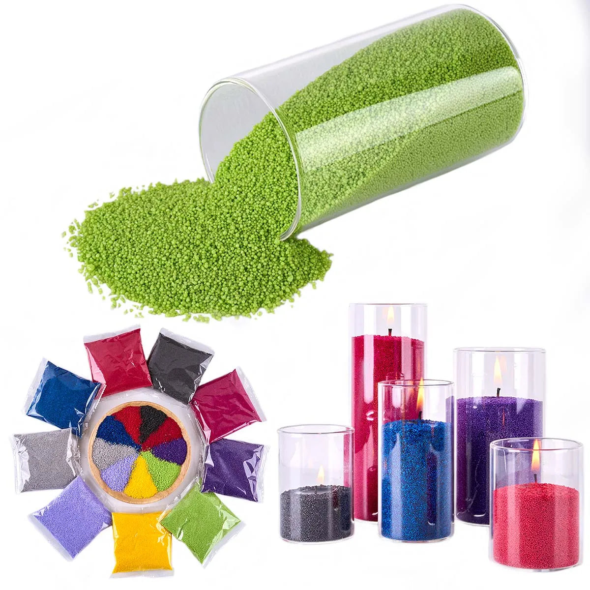 Colorful Sand Wax for DIY Candle Making – 50g Ice Flower &amp; Pearl Wax