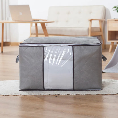 Large Capacity Clothes Storage Bag Organizer With Reinforced Handle Suitable For Blankets Bedding Foldable With Sturdy Zipper