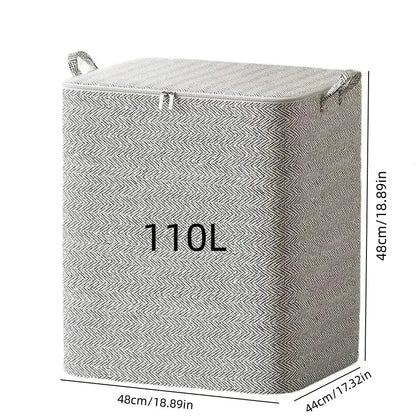 Large Capacity Clothes Storage Bag Organizer With Reinforced Handle Suitable For Blankets Bedding Foldable With Sturdy Zipper