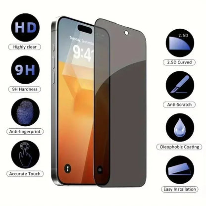 5-Pack Privacy Screen Protector for iPhone 11–15 Pro Max Anti-Spy Glass