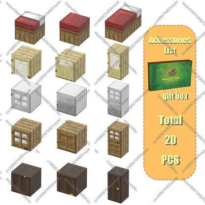 Magnetic Building Blocks Mine World Magnet Cube Set for Boy Girl Kid Age 3+ DIY Model Children Stem Montessori Sensory Toys Gift