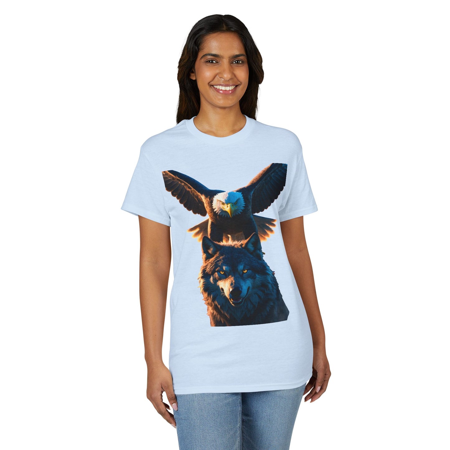 Eagle & Wolf Graphic T‑Shirt — Majestic Wildlife Nature Tee