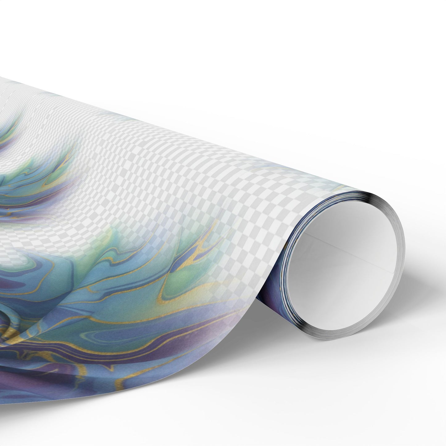 Wrapping Paper Roll — Iridescent Marble Swirl Pattern