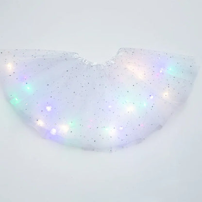 LED Glowing Light Kids Girls Princess Tutu Skirts Children Cloth Wedding Party Dancing Miniskirt Costume Cosplay Led Clothing
