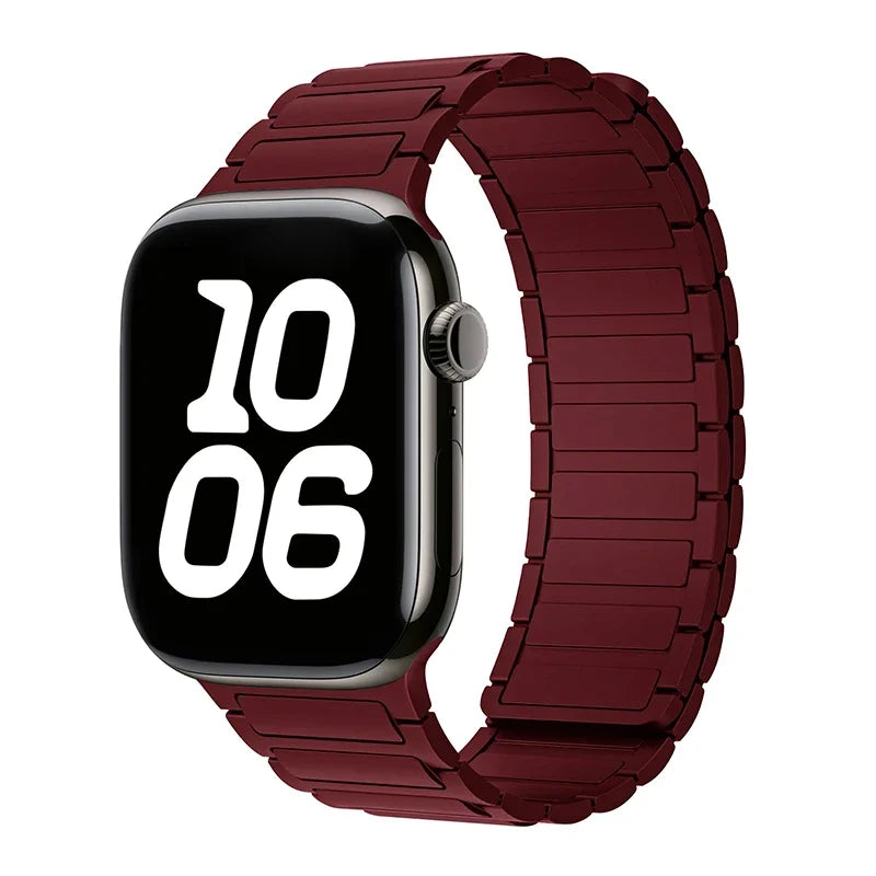 Silicone Strap for Apple Watch 46mm 42mm 49mm 44mm 40mm 45mm 41mm Magnetic Band for IWatch Ultra 2 Series 10 9 8 7 6 SE 5 4 3