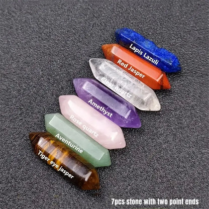 14PCS 7 Chakra Points,Crystal Pillar Set,Yoga Energy, Home Decoration Gift