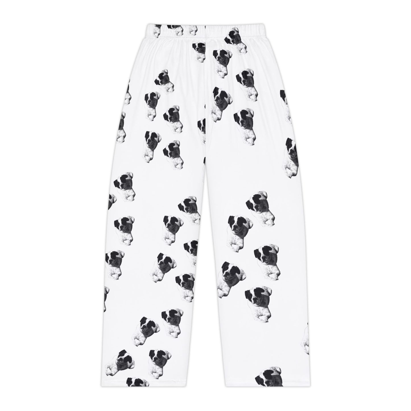 Puppy Print Pajama Pants — Women's Cozy Black & White Sleepwear