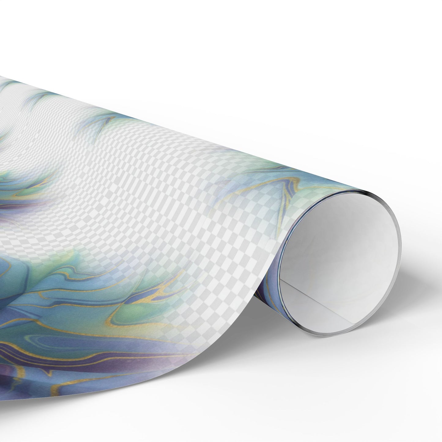 Wrapping Paper Roll — Iridescent Marble Swirl Pattern