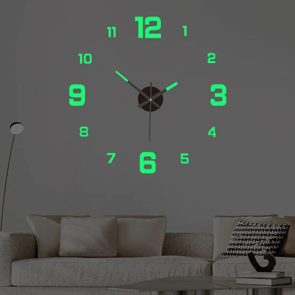 Luminous Digital Clock DIY Stereoscopic Wall Clock Silent Clock Living Room Bedroom Wall Clock Home Decorations