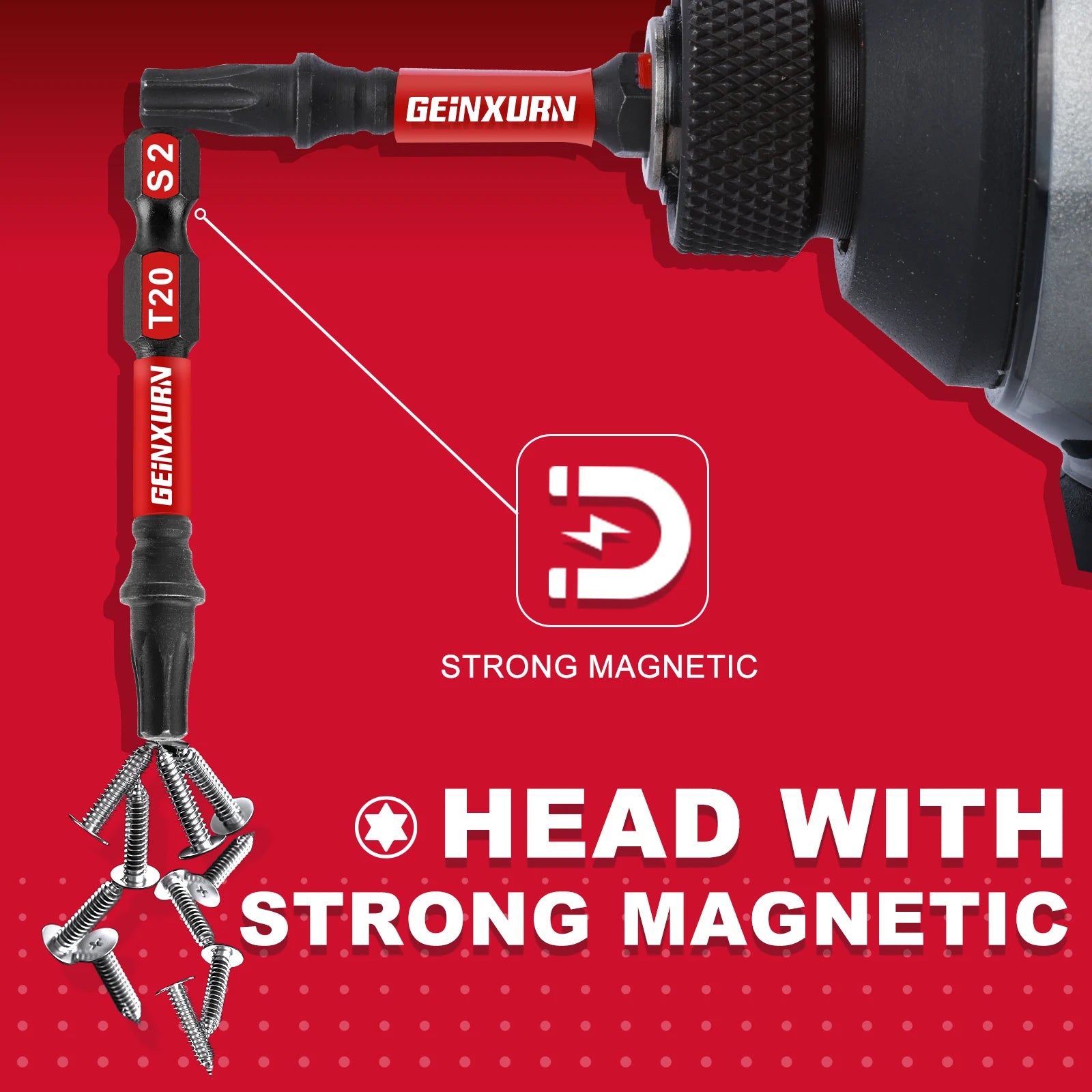 T7-T40 Torx Screwdriver Bit Set,Impact Tough Magnetic S2 Alloy Steel Star Bit with Base