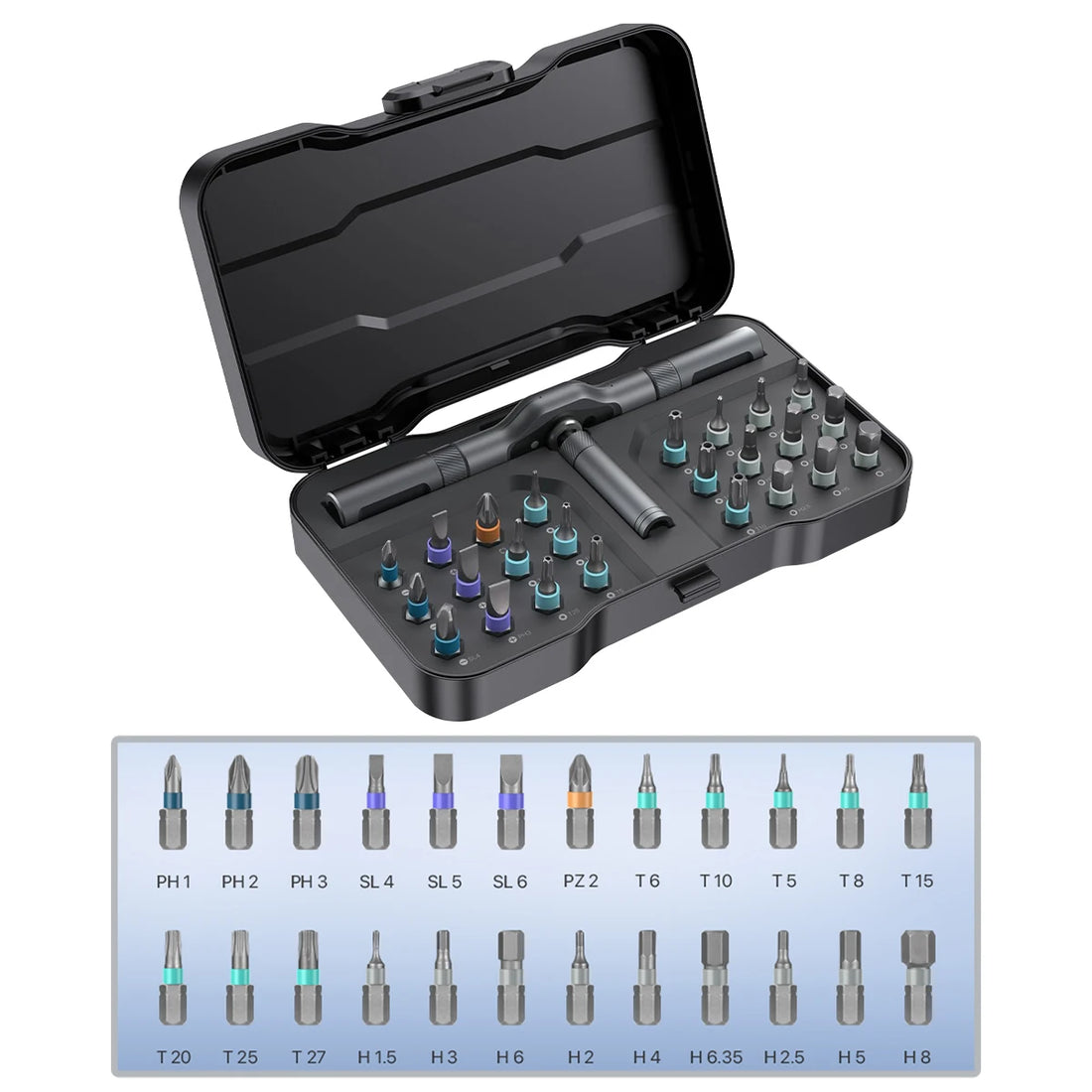24in1 Multifunction Ratchet Screwdriver Set Multi Magnetic Bits Mini Repair Tool Kit Household Tool For PC &amp; Desk Etc.