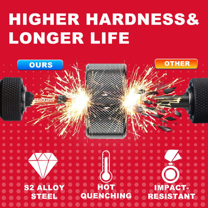 T7-T40 Torx Screwdriver Bit Set,Impact Tough Magnetic S2 Alloy Steel Star Bit with Base