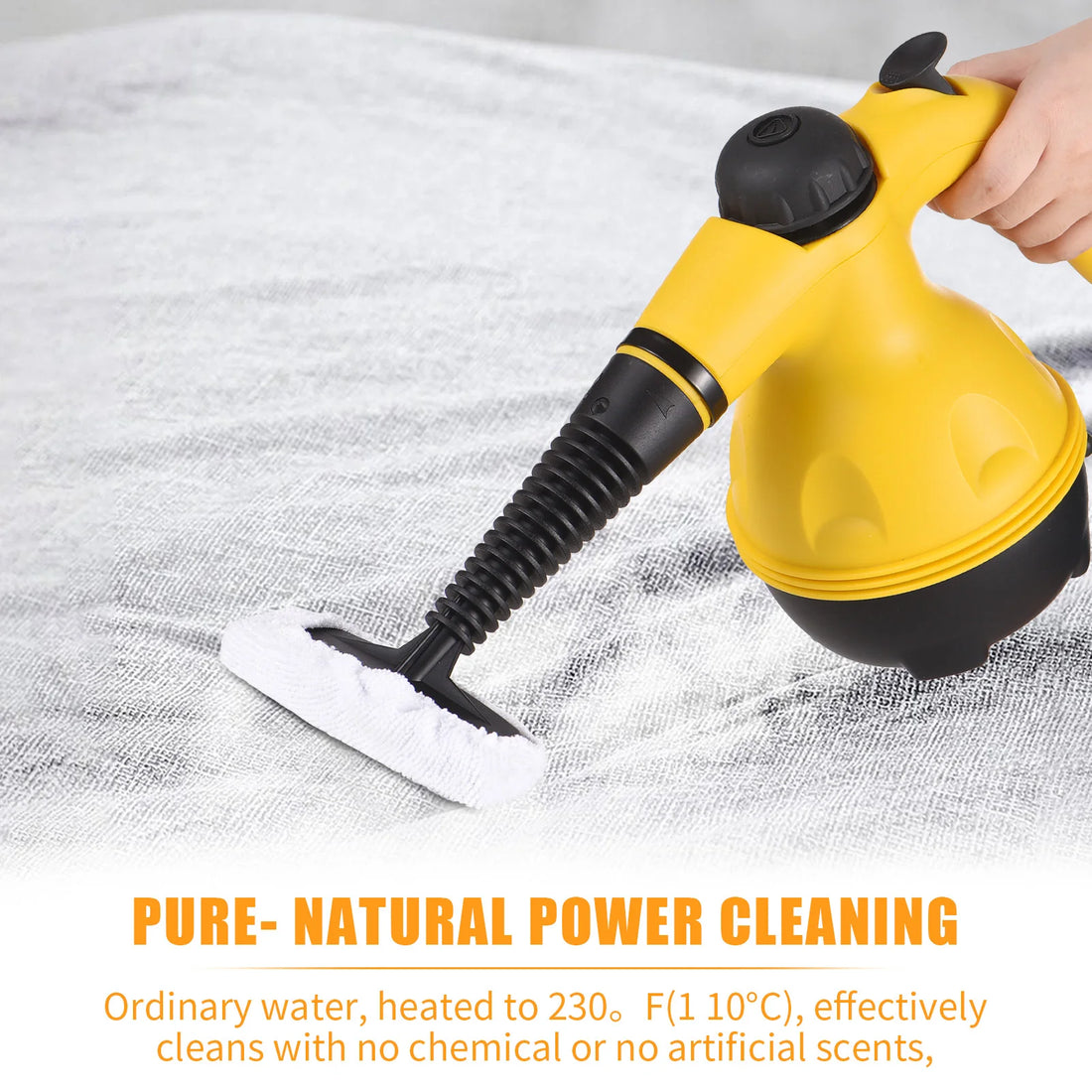 Romellar High-Pressure Handheld Steam Cleaner | Chemical-Free Deep Cleaning for Home, Car &amp; Upholstery | Kills 99.99% Germs | Includes 14 Accessories