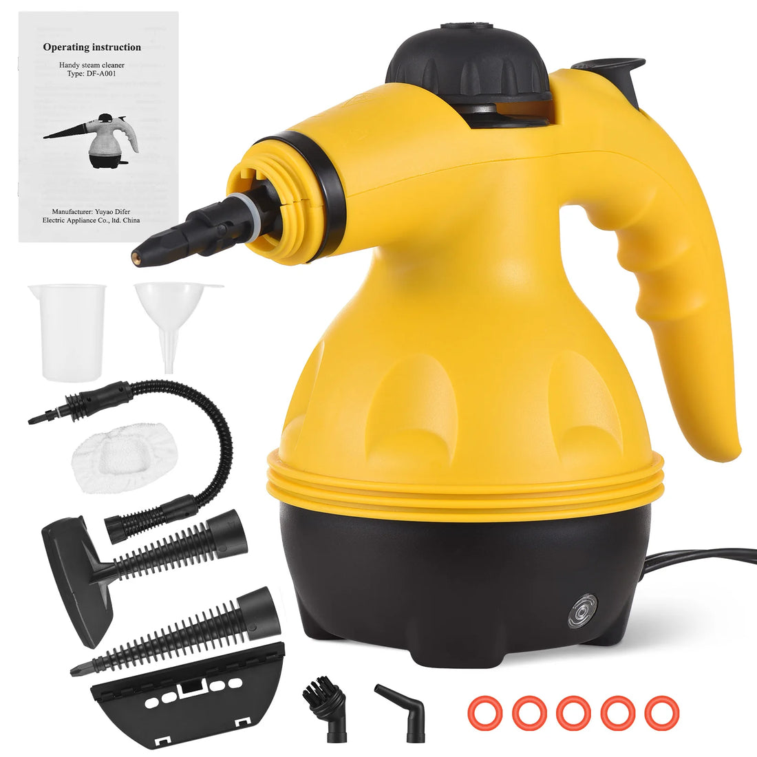 Romellar High-Pressure Handheld Steam Cleaner | Chemical-Free Deep Cleaning for Home, Car &amp; Upholstery | Kills 99.99% Germs | Includes 14 Accessories