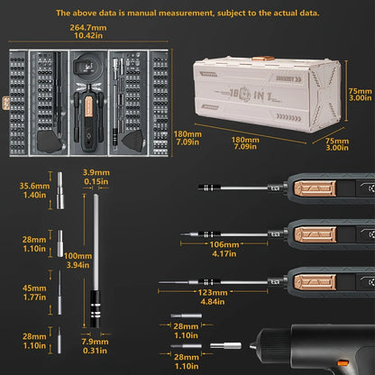 180 in 1 Precision Multifunctional Screwdriver Set, Magnetic Phillips Bits, Mobile iPhone &amp; PC &amp; Glasses Manual Repair Tool Kit