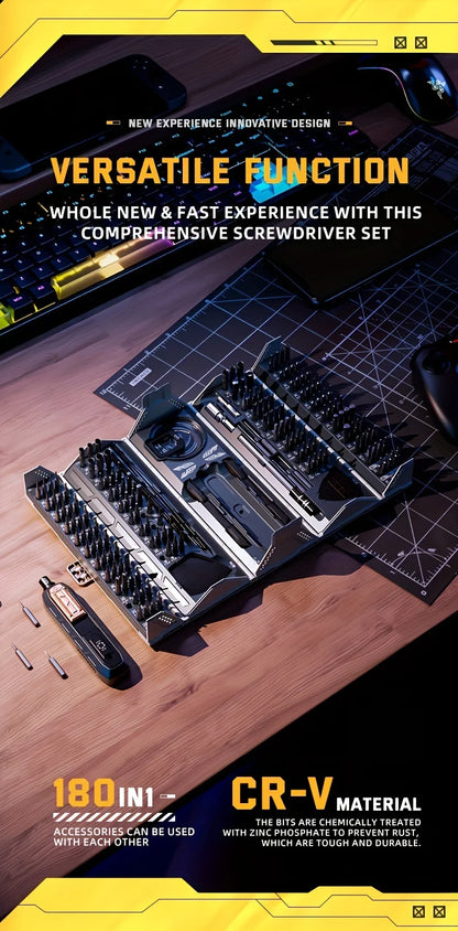 180 in 1 Precision Multifunctional Screwdriver Set, Magnetic Phillips Bits, Mobile iPhone &amp; PC &amp; Glasses Manual Repair Tool Kit