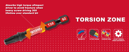T7-T40 Torx Screwdriver Bit Set,Impact Tough Magnetic S2 Alloy Steel Star Bit with Base