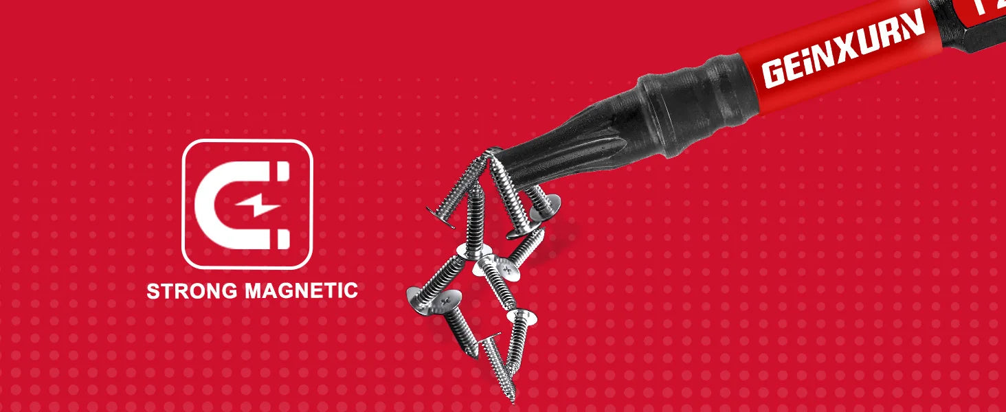T7-T40 Torx Screwdriver Bit Set,Impact Tough Magnetic S2 Alloy Steel Star Bit with Base