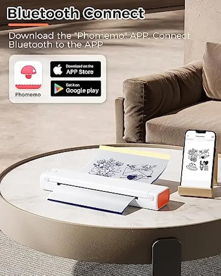 Phomemo M08F Wireless Tattoo Transfer Stencil Printer A4 Paper Portable Thermal Printer Copier Compatible with Smartphone PC