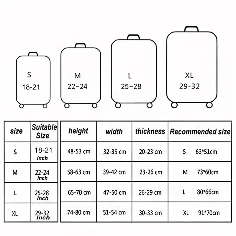 Thick Elastic Animal Luggage Protective Cover Zipper Suit for 18-32 Inch Bag Suitcase Covers Trolley Cover Travel Accessories