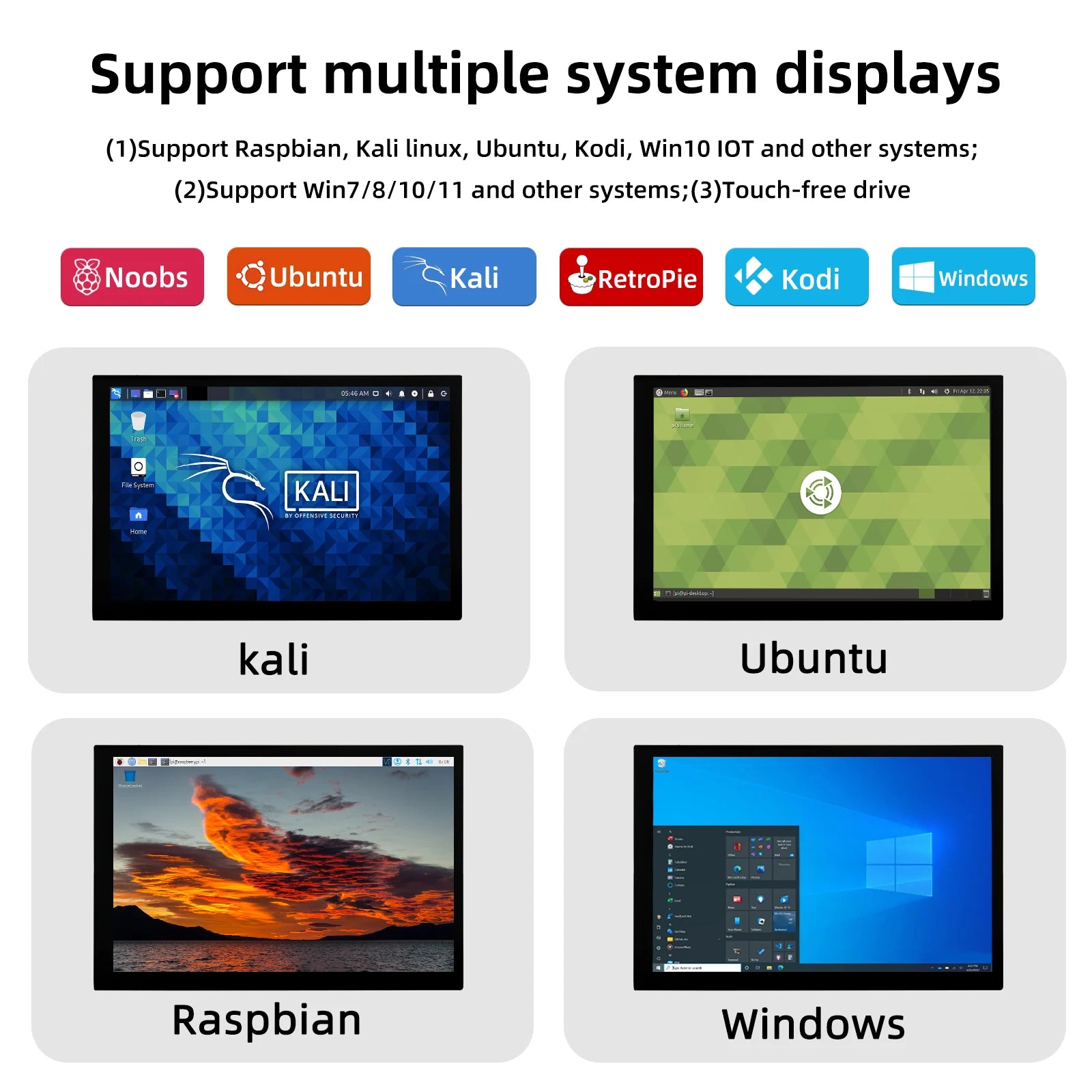 5.5 inch 1920*1080 IPS HD display LCD Monitor Screen for Raspberry Pi 5/4B/3B+ Android windows