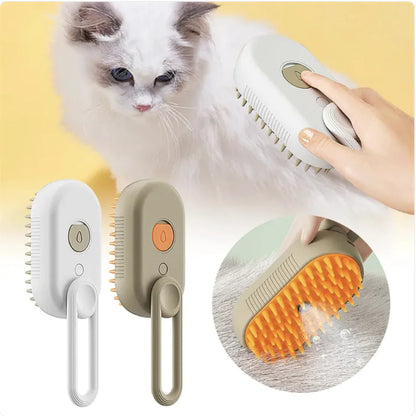 3-in-1 Electric Pet Brush - Steam, Massage, and Hair Removal